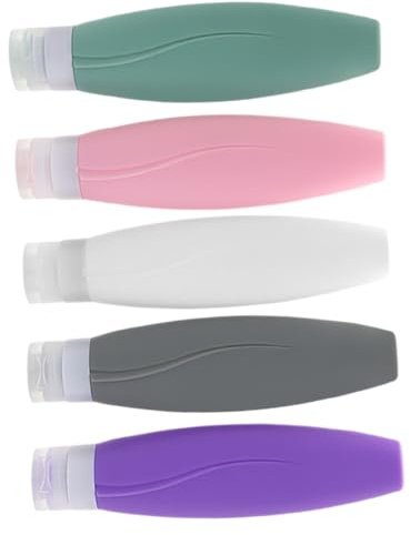 VALICLUD 5pcs Silicone Travel Bottles: 150ml Leakproof Refillable Containers For Toiletries Portable Bottles For Shampoo Conditioner Lotion And More