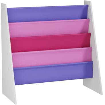 NICEME Kids Bookshelf Toddler Bookcase for Nursery, Toys Box Storage Unit Children's Book Shelf Organiser for Kids Room (Pink Basic,Shelf)