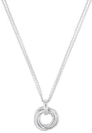 JOOP! Halskette aus 925 Sterling Silber für Damen, Halsschmuck, teilw. mit Schmuckstein, Silber 925 rhodiniert, Kommt in passender Schmuckbox