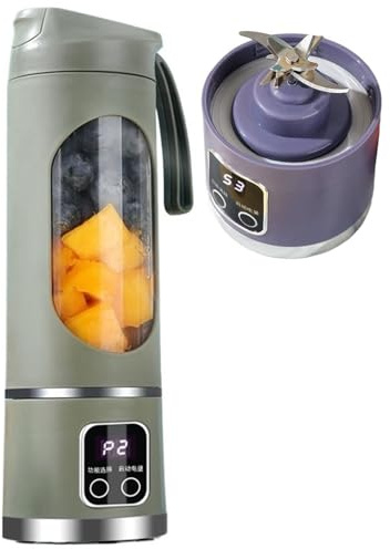 Digital Display Juicer-Smart LED Display Digital Multimode Juicer Blender Portable Fruit Cup Blenders Leak Proof Design For Smoothies Liquid Diet(Grün)