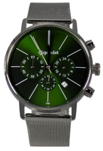 Gigandet Chronograph Armbanduhr Herren Damen Silber Grün Datum G32-015