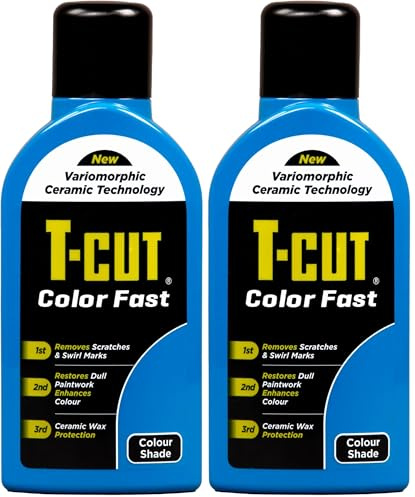 T-Cut Colour Fast 3-in-1 Paintwork Renovator, Mid Blue, 500ml (Pack of 2)