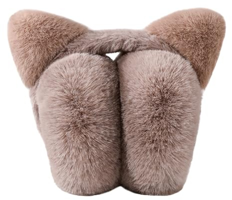 Cache-oreilles chat pour femmes - Cache-oreilles chauds 25 cm, accessoires de costumes, couvre-chef | Pliable, résistant au froid, coupe-vent, moelleux, motif chat mignon pour l'hiver et les adultes d