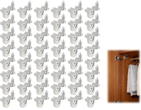 leruiyezs 48pcs Fachbodenträger Aus Metall Für Stabile Montage Mit Einlegeboden Halter Zum Schrauben,Bodenträger 5mm Für Regalböden Und Schränke,Robuste Regalbodenträger Mit Zapfen Für Möbelanwendunge