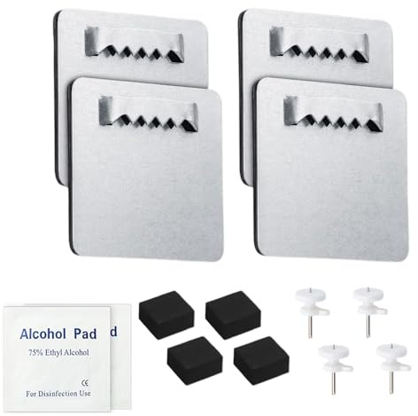 Coiejdoyy Bilderhaken Selbstklebend, Klebenagel, Klebehaken Bilder, Aufhängen Ohne Bohren für Schwere Bilder,Wand Acrylglas Aufhängung, Befestigungsset zum Aufhängen, Spiegelhalterung, 4 Stück