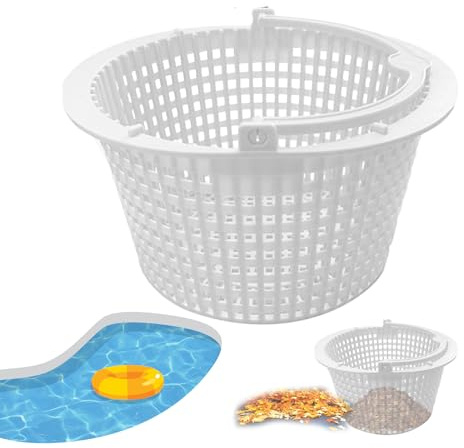 Pool Skimmer Basket - Pond Strainer Net, Handle Equipped Skimmer for Cleaning, Debris Removal Unit, Mesh Filter Support with High Flow, Maintenance Gift for Leaf Collecting and Water Skimming