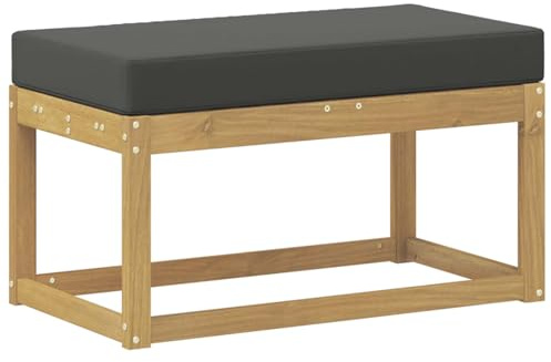 vidaXL Outdoor Hocker Bank Weiß 80 x 43 x 45 cm Massivholz Akazie, Moderner Garten Lounge, Bequeme Sitzbank für die Terrasse, modulare Sofa-Anordnung, perfekte Sommerentspannung