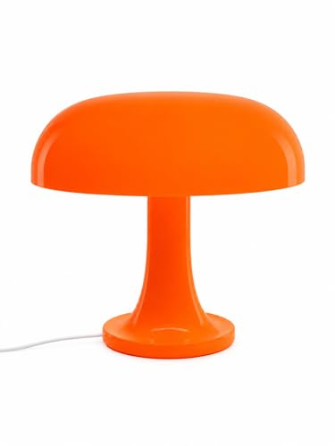 Classic Pilzlampe Orange – Retro Mushroom Tischlampe mit warmem Ambientelicht – Vintage Design Lampe für Wohnzimmer, Schlafzimmer & Modern Interior (Kleine Variante - 25 cm)
