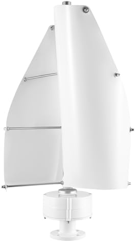 DOPBENT Generatore eolico verticale da 100 W, bianco, 12 V, con 2 pale, efficiente turbina eolica per casa, giardino, barca, campeggio, alimentazione di emergenza e applicazioni off-grid