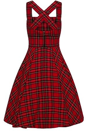 Hell Bunny Irvine Pinafore Dress Red