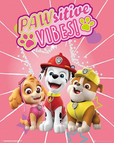 empireposter Paw Patrol - Pawsitive Vibes - Kinder Fernseh TV Serie Mini Poster Plakat Druck - Größe 40x50 cm