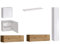 All4All Wohnwand SW 8 - Wohnzimmermöbel - Schrankwand für Wohnzimmer - Wohnzimmerschrank - Anbauwand Hängend - Modern Weiß+Wotan Marion 21