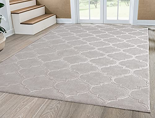 Mia's Teppiche Anna Wohnzimmer Teppich, Kurzflor, Beige, 080x150 cm