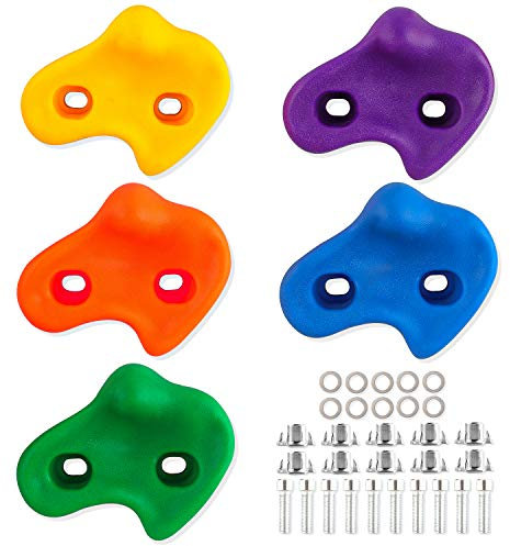 Kinder Klettergriffe Klettersteine, Klettergriffe Kinder Set, 5 Stück Farbige Kletterwandgriffe, 5 Schrauben, Können zum Befestigen von Kletterfelsen Auf Indoor-Indoor-Spielplätzen Verwendet Werden, 5