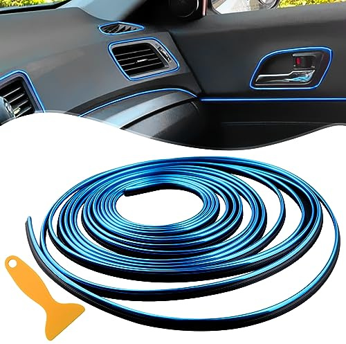 Spurtar Blue Car Accessories for Men Trim Strips -Car Decorations Interior Gadgets for Women Dashboard Accessories Decor Auto Mods DIY Flexible Strip with Installing Tool, 10M/32.8FT