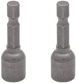 VictorsHome 1/4 Quick-Change Hex Shank 8mm Magnetic Nut Driver Bit, Power Socket Adapter Setter Drill Bits Metric, 42mm Length, 2pcs