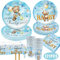 Bear baby Shower Decorations,We Can Bearly Wait Baby Shower with Plates and Napkins Cup, Tablecloth for First Birthday Centerpiece Decor, Teddy Bear Baby Shower Supplies