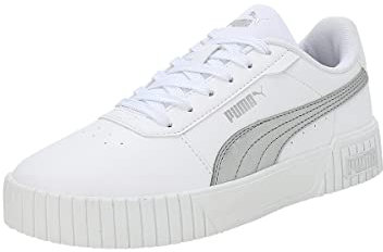 PUMA Damen Carina 2.0 Space Metallics Sneaker, White matt Silver Silver, 39 EU