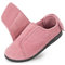 HomeTop Femme Talon Fermé Diabétique Chaussons Cordon Ajustable Largeur Crochet et Boucle Mousse à Mémoire Pantoufles Rose saumon léger, 42 EU