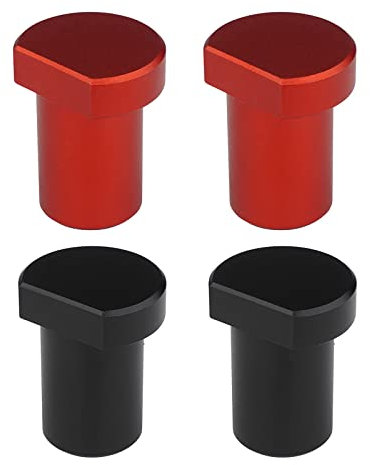 4 Stück Aluminiumlegierung Bench Dogs Bankstopps Bank-Hundeklemme für T-Track,Holzbearbeitungstisch Werkbank Werkzeug Hobelbank Zubehör,Werkbank Peg Bremsstopper für Hundeloch (Rot+Schwarz, 20mm)