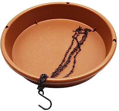 Baoblaze Vogeltränke mit Metallhaken, hängendem Vogelbad und Kette, Vogelwasserschale, Vogelfutterstation für Baumpapageien auf der Terrasse im Freien