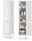Costway Meuble de Rangement Salle de Bain, Meuble Colonne sur Pied avec Rangement à 5 Niveaux, Organisateur de Rangement pour Salle de Bains, Cuisine, Salon, 37 x 37 x 160 cm (Blanc) HW66805FR