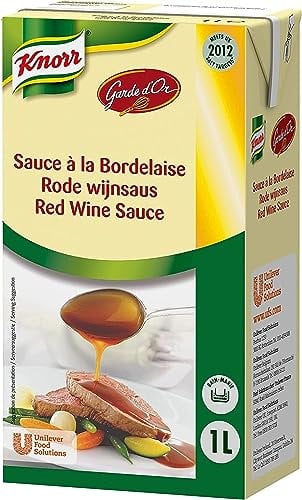 Knorr Red Wine Sauce 1L. Red wine prepared sauce. Ideal for meat or steak.