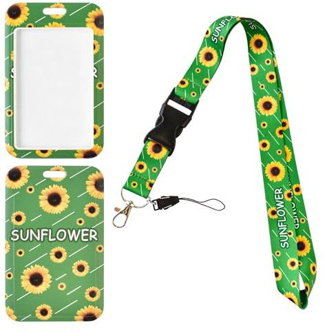 NANAOUS Verstecktes Sonnenblumen-Umhängeband, Handy-Schlüsselband für den Hals, Sonnenblumen-Ausweishalter für Schlüsselanhänger, Ausweishalter, Handys, Taschen, Zubehör, Abzeichen, Schlüsselbänder