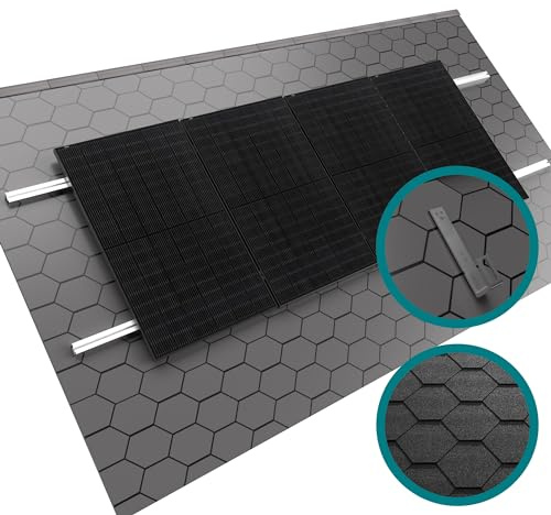 DoitBau - 1xErweiterungs-Montageset Bitumendach in Schwarz | Solarmodul Halterung Schrägdach | Photovoltaik Befestigung auf Bitumen | Halterung Balkonkraftwerk | Montageset für Solarmodule