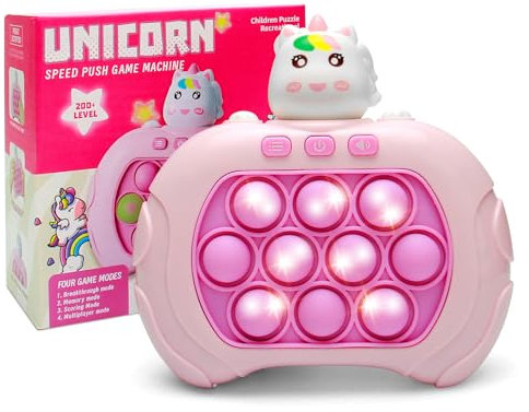 Pop It Elettronico, Gioco Quick Push Bubble Game A Spinta Pop Squeeze Toys Per Bambini Pulsante Puzzle Game Giocattoli Divertenti Regalo Per Bambini E Adulti Bubble Stress(Unicorno)