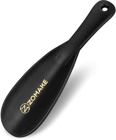 ZOMAKE Plastic Shoe Horn, Small Shoehorn for Men Women Kids, 19CM Travel Lazy Shoe Spoon Helper Short Football Boot Horn (1 pc)