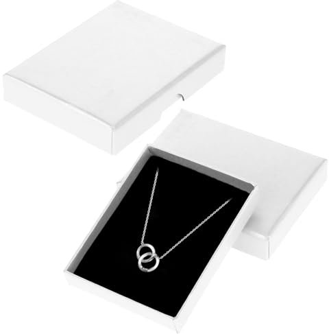 Telooco 2 Stück Schmuckkästchen Klein Geschenkbox mit Deckel Kleine Schmuckschachtel 7×9×1,6 cm Ohrringe Armband Schmuck Geschenkbox Quadrat Schmuckschatulle für Hochzeit Geburtstag (Weiß)