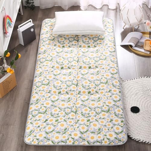 LXBche Futonmatratze, Japanischer Futon, Faltbare Roll Up Matratze, Thai Massage Bett Matratzen, Tragbar Weich Und Atmungsaktiv, Tatami Futon Matte Gästematratze für Zuhause Camping(B,0.9X2.0m)