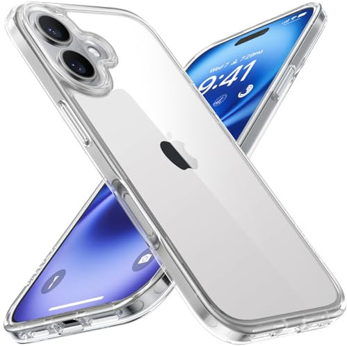 TORRAS Diamond für iPhone 16 Hülle [TOP Militärstandard FallSchutz] [Nie Vergilbung] Stoßfeste Handyhülle für iPhone 16 Case Kratzfeste Schutzhülle für iPhone 16 Transparent