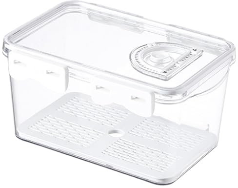 Panera de encimera, panera para encimera de cocina, recipiente hermético para panera con registro de tiempo y drenaje, soporte para sándwich para hornear en casa