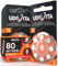 80 Piles Auditives Taille 13 Udivita PR48 (Orange) Zinc-Air Hearing Evolution avec Technologie Phono Pulse - 10 Blisters de 8 Piles