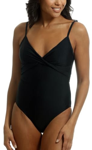 Light & Shade - LSLSWM035 - Maillot de Bain Une Pièce Femme avec Contrôle du Ventre, sans Armatures, Rembourrage Amovible, Optimal pour Les Vacances d'été, Noir, EU 44