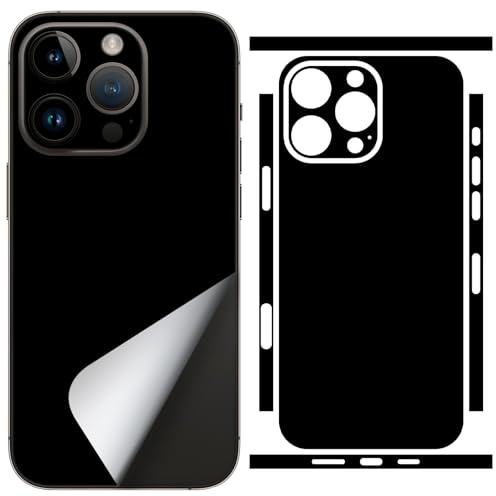 SUKIDIOVQ for 2 Pack iPhone 16 Pro Max Skin Wrap Phone Sticker 3M Vinyl Ultra Thin Slim Ultralight Decal Glass Protector Film Protective Back Side Borders Camera Frame Black Multiple Color