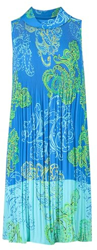 Betty Barclay Damen Plisseekleid ohne Arm 48, Green/Blue