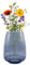 Point-Virgule Vase, deko Wohnzimmer, blumenvasen aus Glas, wunderschön, blau, 18.5x24.5cm