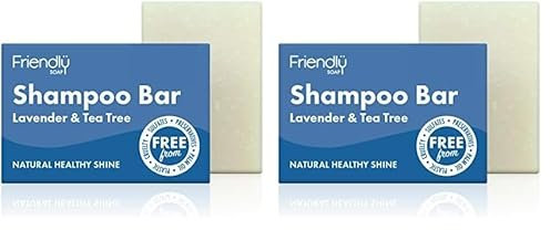 Friendly Soap Handmade Natural Lavender & Tea Tree Shampoo Bar - Antibacterial, Rich, Nourishing 95g (Pack of 2)