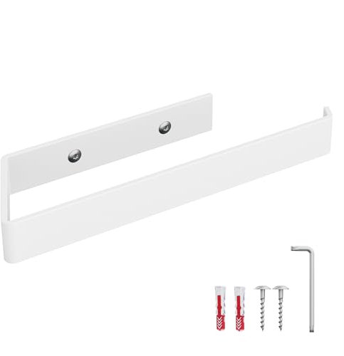 HOLZBRINK Porte sopalin Blanc 244x72 mm | Porte Serviette Mural pour Salle de Bain, Cuisine, Toilette | Accroche Serviette, dérouleur sopalin