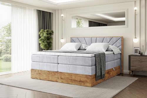ALTDECOR Boxbett mit H3 H4 Matratze LOLLI6 King - 120x200 - Grau