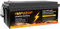 MFUZOP Batterie Lithium 12V 300Ah LiFePO4, BMS 200A Intégré, 15000+Cycles Cycle Profond Batterie Lithium 12v MAX 3840Wh, supportée en série/parallèle pour Camping-Car, Bateau, Solaire (12V300AH-1Pcs)