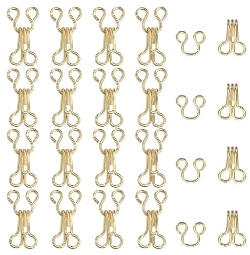 YELARXI Sewing Hooks and Eyes, Covered Hook Eye Sewing Closure Fasteners Sew on Snaps Fit for Bra