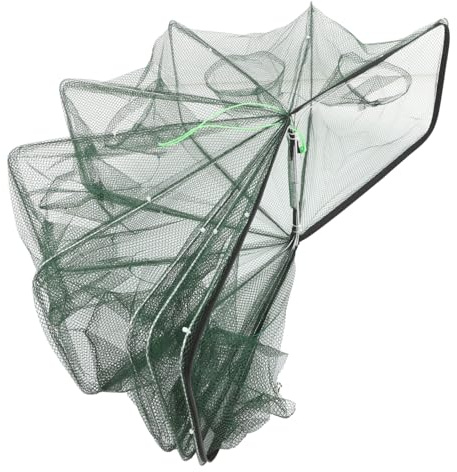 GALPADA Automatisches Faltbares Fischernetz Köderfischreuse mit Großen Öffnungen Leichtes Tragbares Elastisches Netz für Krebs Garnelen Hummer Barsch Süß und Salzwassergebrauch