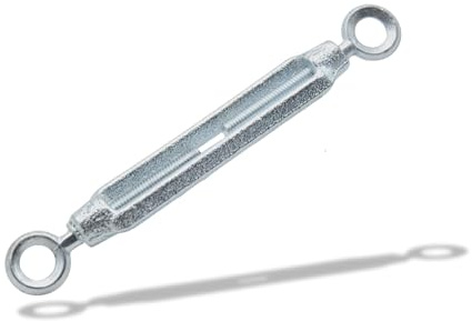 DOJA Barcelona Tenditore per Filo Acciaio Occhio - Occhio M8 Zincato - PACK 6 - Design con Tiranti per Filo Stendibiancheria e Tirante Cavo, Montaggio Facile, Alte Prestazioni, Tenditore per Corda