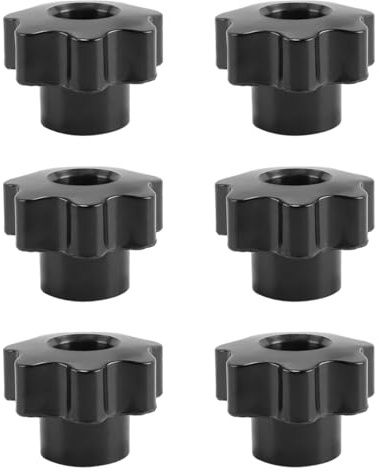 ACOLY 6 tuercas de estrella M8, tornillos moleteados de 32 mm, rosca interna para equipos mecánicos, muebles y herramientas de fitness.