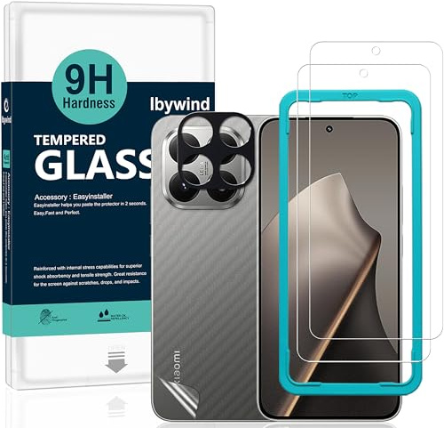 Ibywind for Xiaomi 15T 5G Screen Protector,2-Pack,9H Hardness Tempered Glass with Camera Lens Protector,Easy Installation Tool,Bubble-Free,Fingerprint Unlock,Anti-Shatter,Anti-Scratch