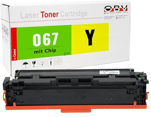 OBV 067 Toner Gelb kompatibel für Canon, ca. 1.250 Seiten | Kompatibel mit LBP631Cw, LBP633Cdw, MF651Cw, MF655Cdw, MF655Cx, MF657Cdw, mit Chip und Füllstandsanzeige